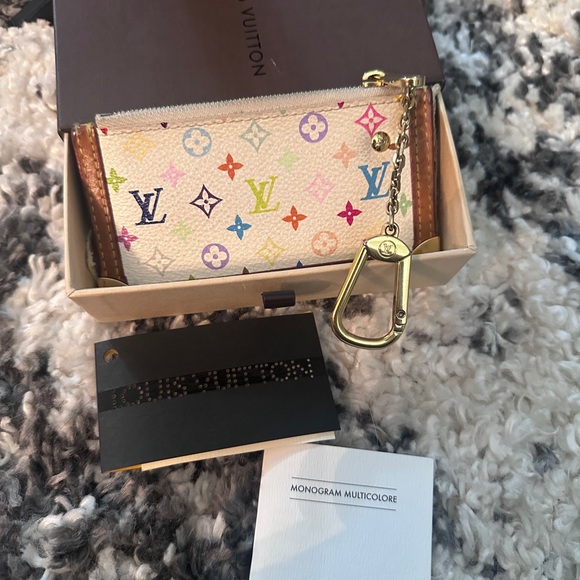 Louis Vuitton Monogram Multicolore Key Pouch in White with Multicolor Logo - Picture 5 of 15
